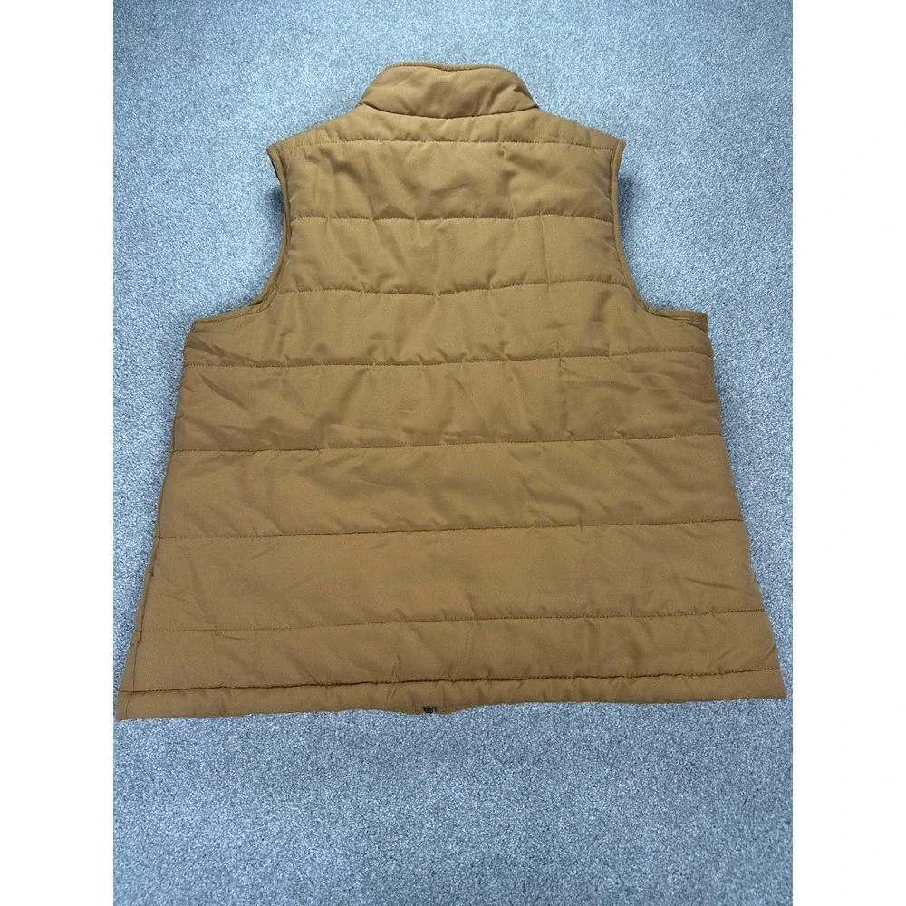 Natural Reflection Puffer Vest Women's Large Tan Quilted‎ Zip Front Insulated